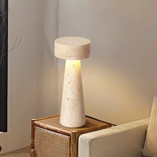 Travertine Kiwa Conical Table Lamp
