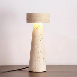Travertine Kiwa Conical Table Lamp