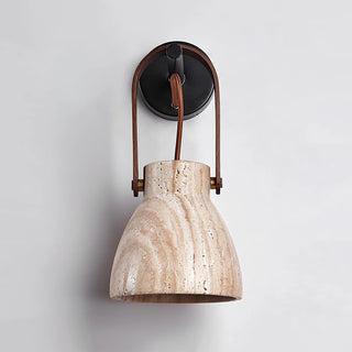 Travertine Lanta Arc Stone Wall Sconce