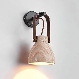 Travertine Lanta Arc Stone Wall Sconce