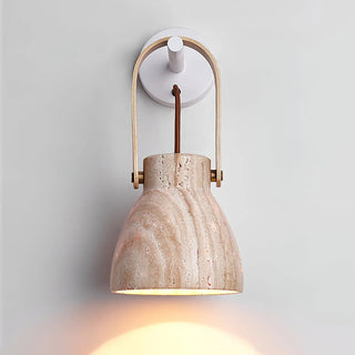 Travertine Lanta Arc Stone Wall Sconce