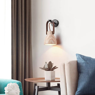 Travertine Lanta Arc Stone Wall Sconce