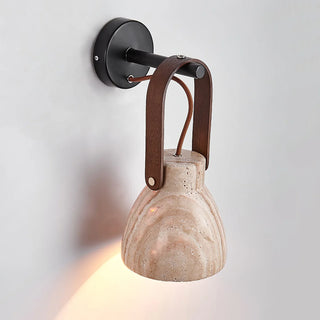 Travertine Lanta Arc Stone Wall Sconce