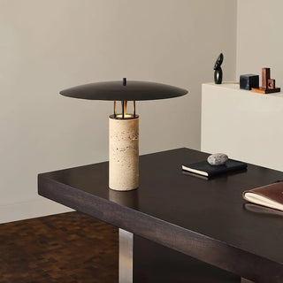 Travertine Luna Table Lamp