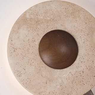 Travertine Lunar Wood Wall Lamp