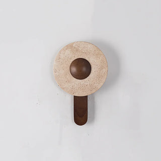 Travertine Lunar Wood Wall Lamp