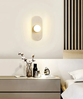 Travertine Oval Glass Wall Sconce