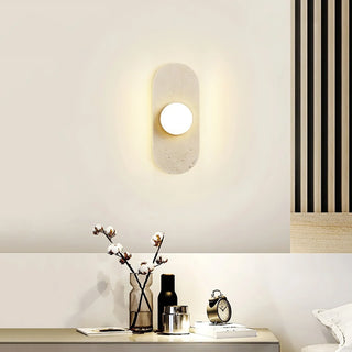 Travertine Oval Glass Wall Sconce