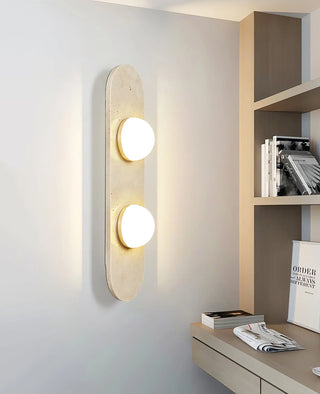 Travertine Oval Glass Wall Sconce