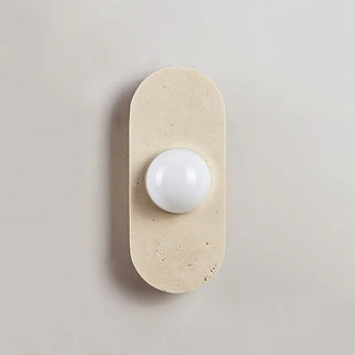 Travertine Oval Glass Wall Sconce
