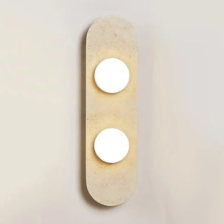 Travertine Oval Glass Wall Sconce