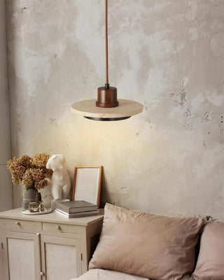 Travertine Retro Disc Pendant Lamp