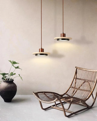 Travertine Retro Disc Pendant Lamp