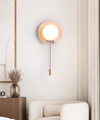Travertine Round Solclip Wall Light
