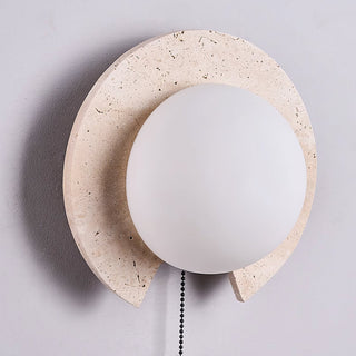 Travertine Round Solclip Wall Light