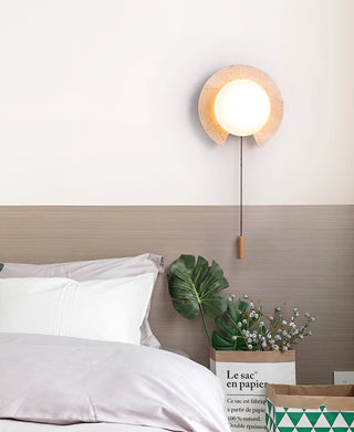 Travertine Round Solclip Wall Light