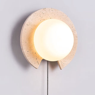 Travertine Round Solclip Wall Light