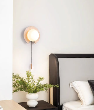 Travertine Round Solclip Wall Light