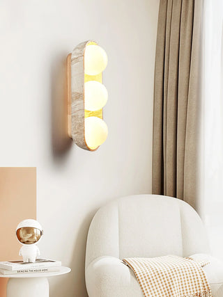 Travertine Solstice Trio Wall Sconce