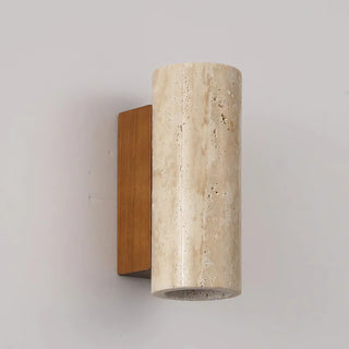 Travertine Square Round Column Wall Lamp
