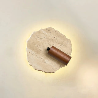 Travertine Thalos Irregular Round Wall Light