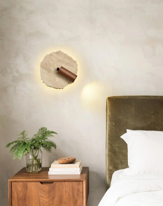 Travertine Thalos Irregular Round Wall Light