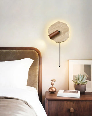 Travertine Thalos Irregular Round Wall Light