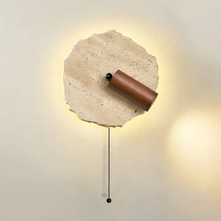 Travertine Thalos Irregular Round Wall Light
