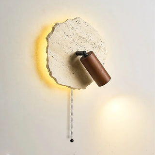 Travertine Thalos Irregular Round Wall Light
