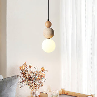 Travertine Trio Orb Pendant Lamp