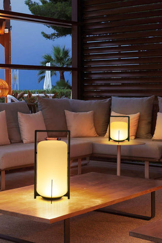 Twilight Lantern Glass Outdoor Table Lamp