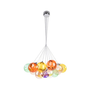 Unique Multi-Color Globe Cluster Chandelier