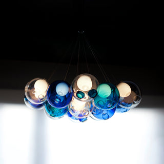 Unique Multi-Color Globe Cluster Chandelier