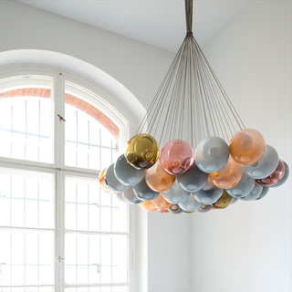 Unique Multi-Color Globe Cluster Chandelier