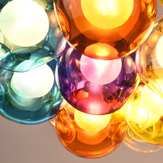 Unique Multi-Color Globe Cluster Chandelier