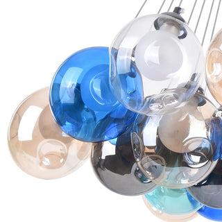 Unique Multi-Color Globe Cluster Chandelier