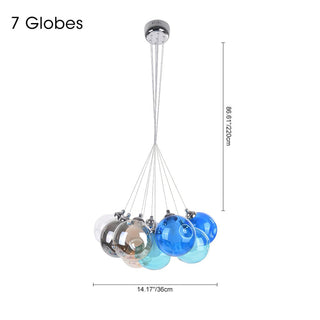 Unique Multi-Color Globe Cluster Chandelier