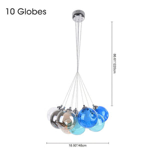 Unique Multi-Color Globe Cluster Chandelier