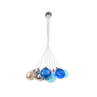 Unique Multi-Color Globe Cluster Chandelier