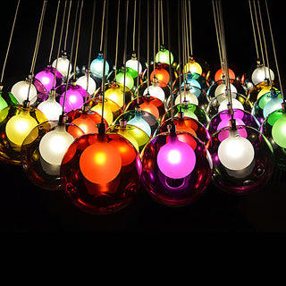 Unique Multi-Color Globe Cluster Chandelier