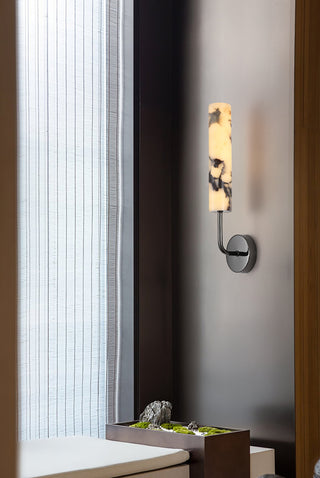 Vertical Marble Cylindrical Wall Light