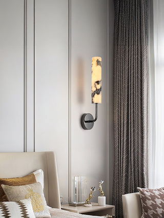 Vertical Marble Cylindrical Wall Light