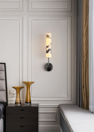 Vertical Marble Cylindrical Wall Light