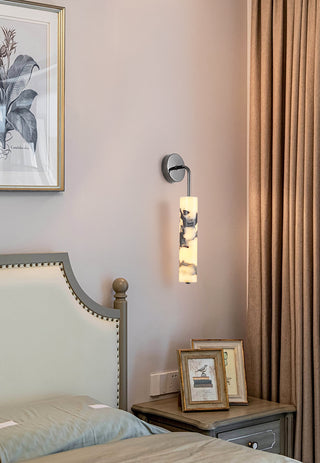 Vertical Marble Cylindrical Wall Light