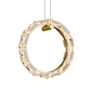 Vertical Ring Alabaster Pendant Lamp