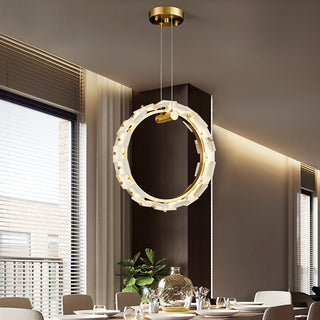 Vertical Ring Alabaster Pendant Lamp