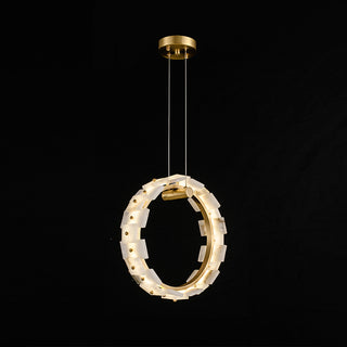 Vertical Ring Alabaster Pendant Lamp