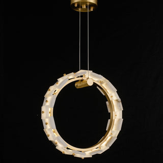 Vertical Ring Alabaster Pendant Lamp