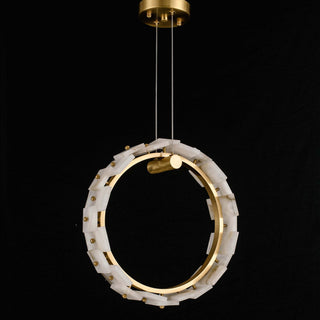 Vertical Ring Alabaster Pendant Lamp