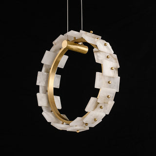 Vertical Ring Alabaster Pendant Lamp